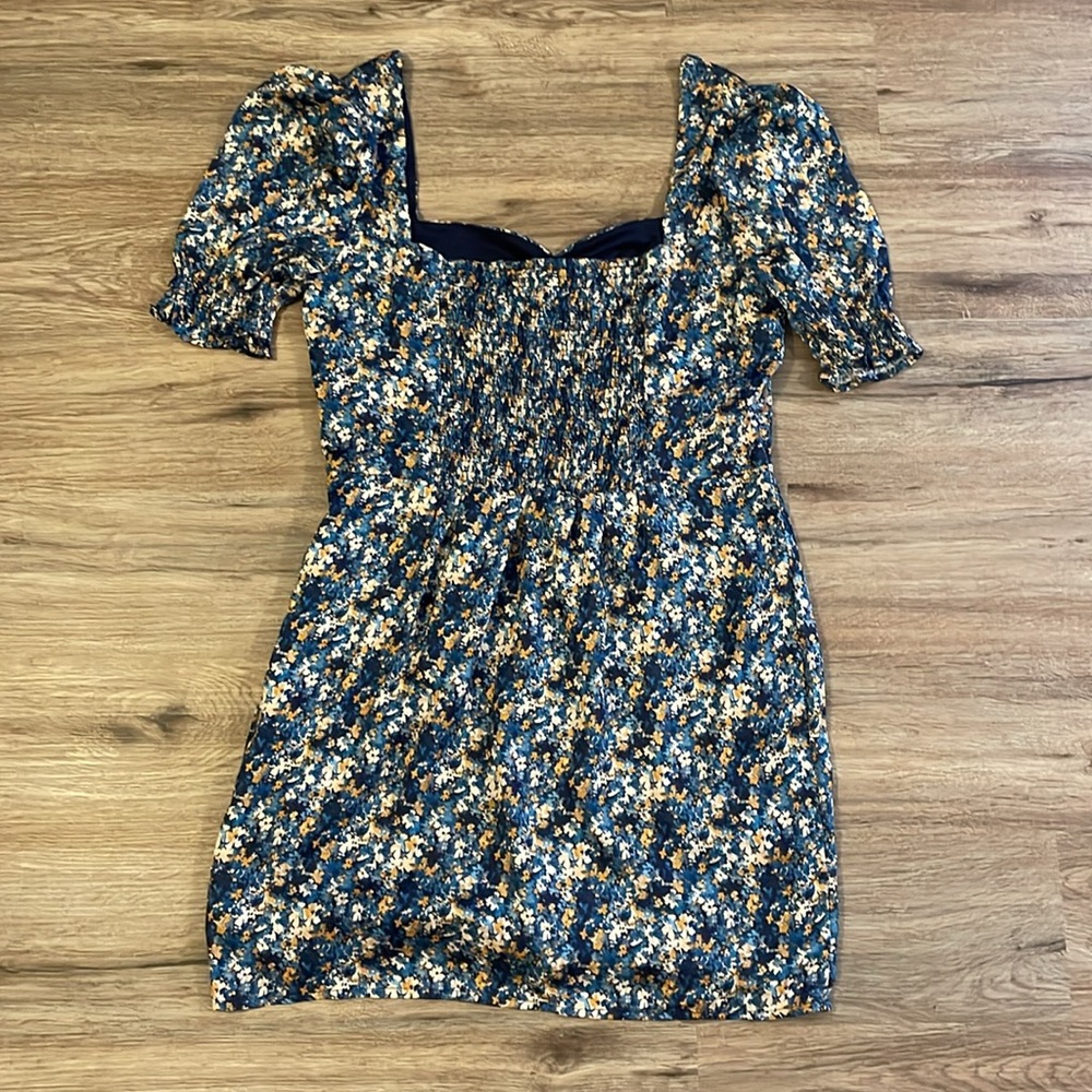 NWOT NSR Cami Sweetheart Neck Puff Sleeve Floral Print Mini Dress - Picture 8 of 10